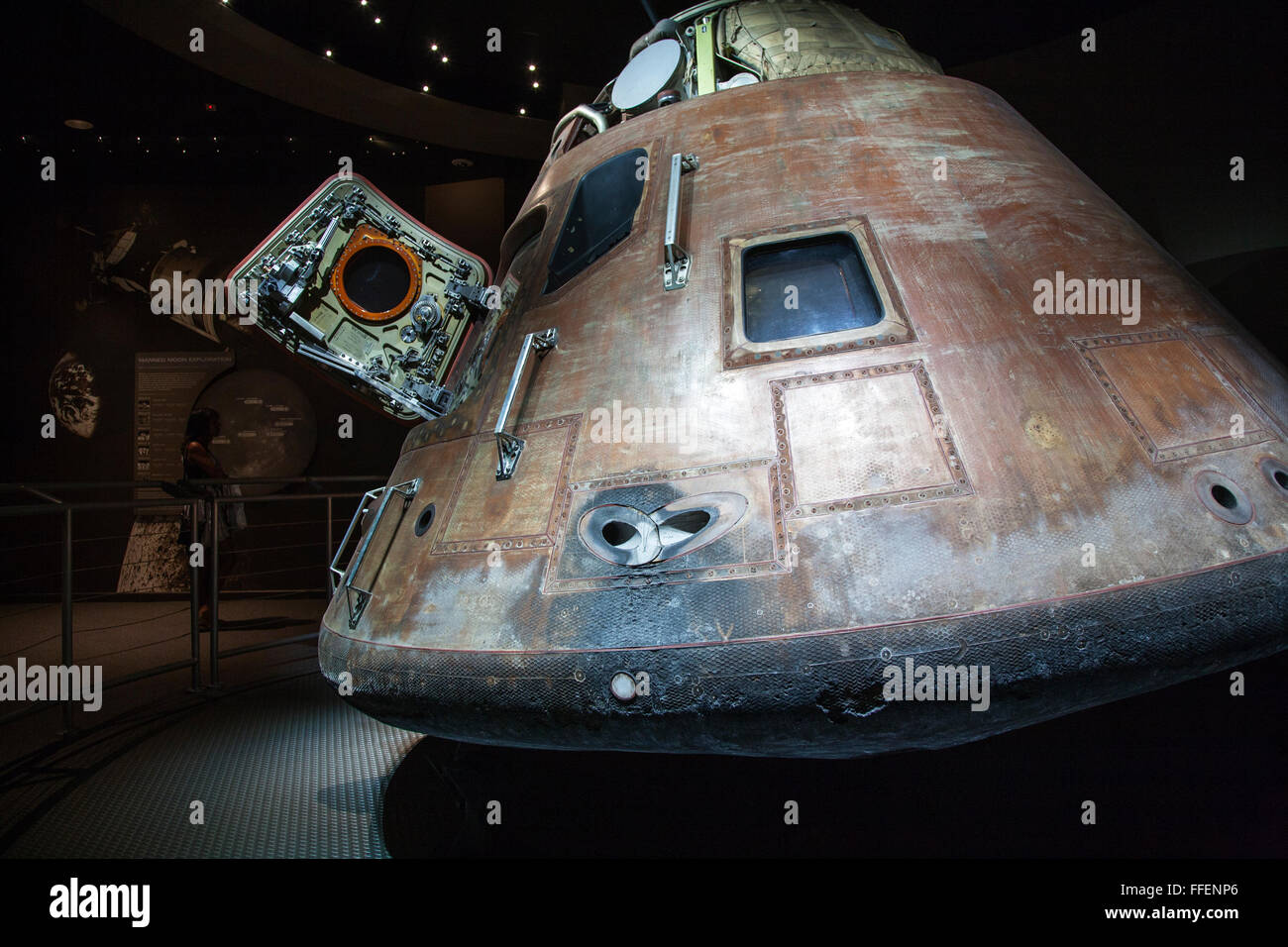 Apollo 14 reentry capsule on display at Kennedy Space Center, Florida