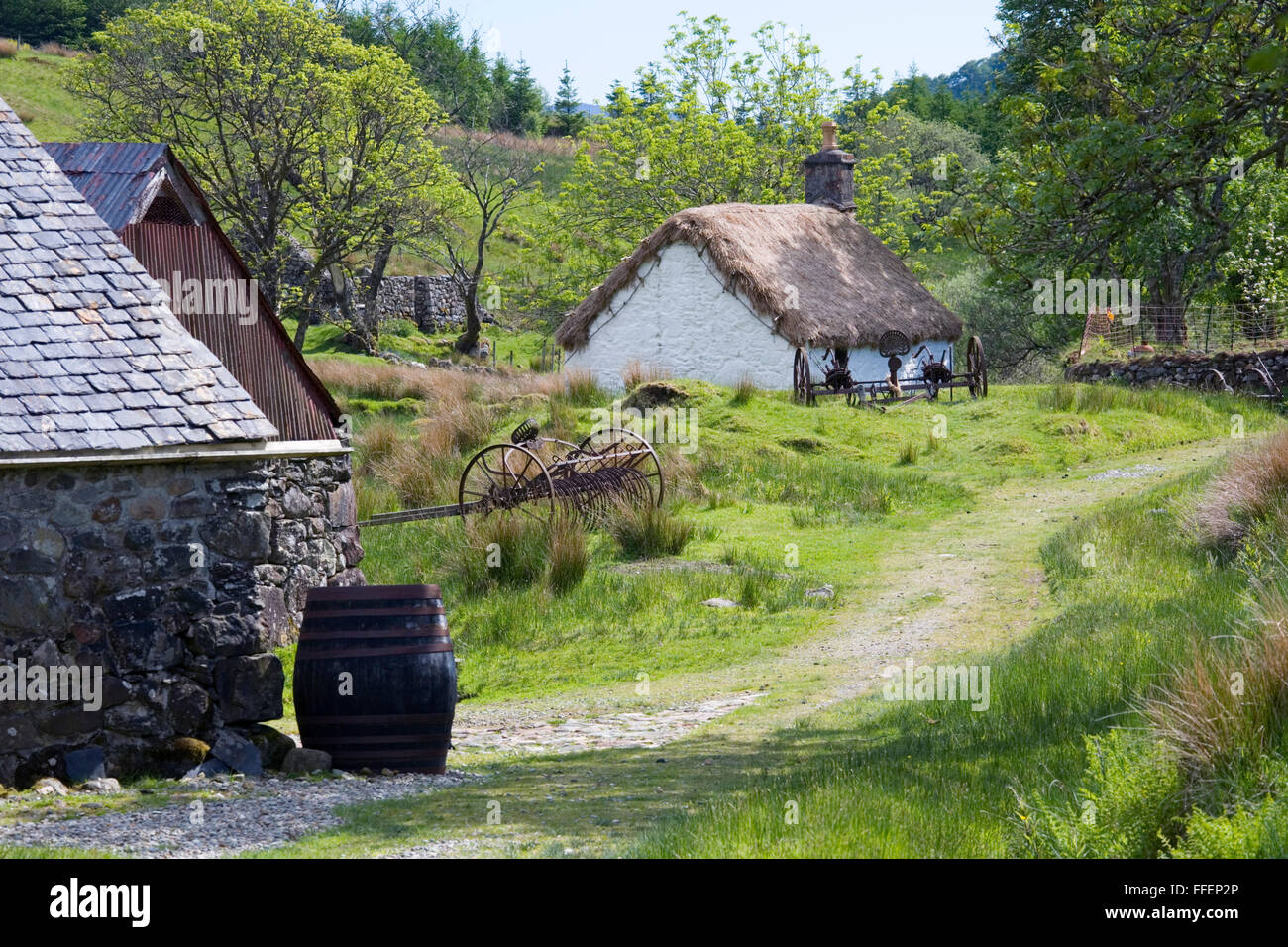 Furnace, Inveraray, Argyll and Bute, Scotland. Historic farm buildings at Auchindrain Township