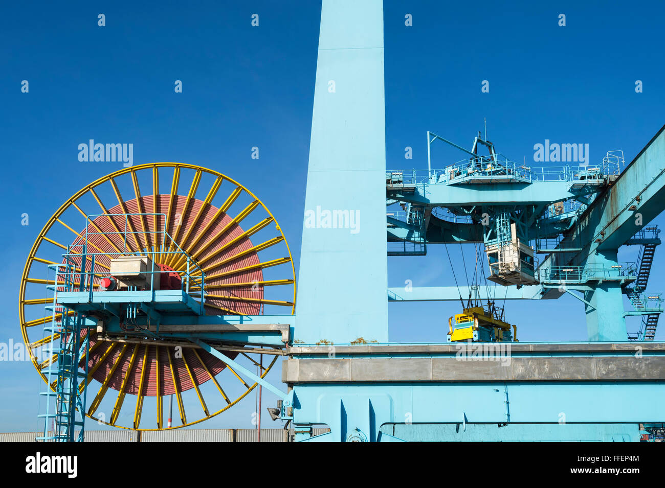 Container cranes, Zeebrugge harbor, Belgium Stock Photo