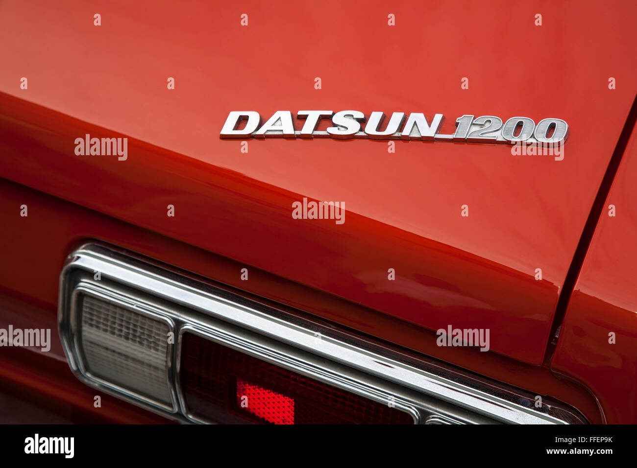 Datsun 1200 at Kissimmee Old Town weekly car cruise, Kissimmee Florida USA Stock Photo
