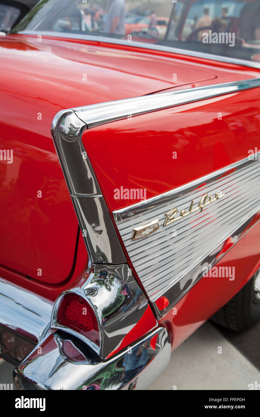 Chevrolet Bel Air Power Glide on display at Kissimmee Old Town weekly car cruise, Kissimmee Florida Stock Photo