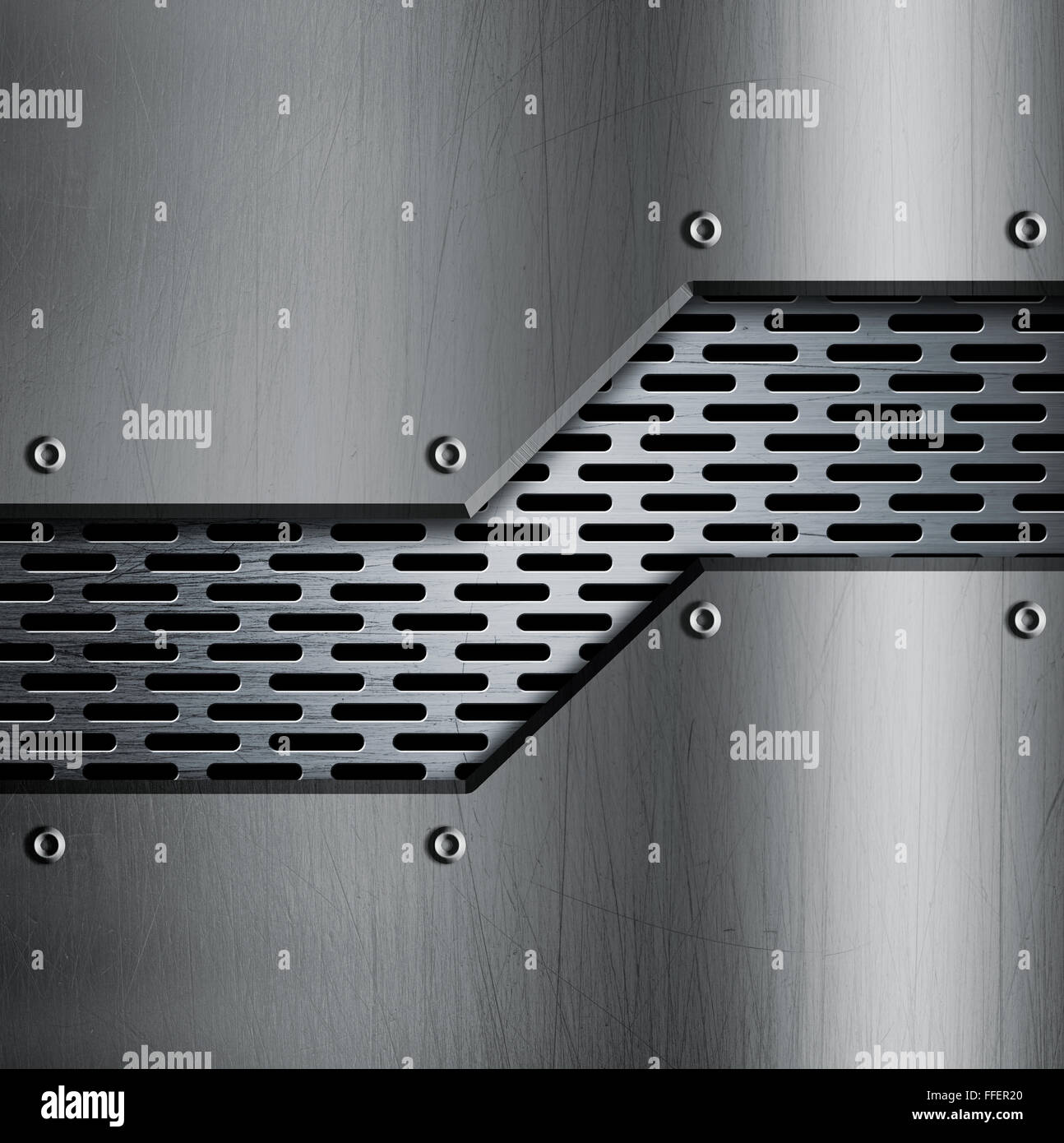 Metal template background with rivets Stock Photo - Alamy