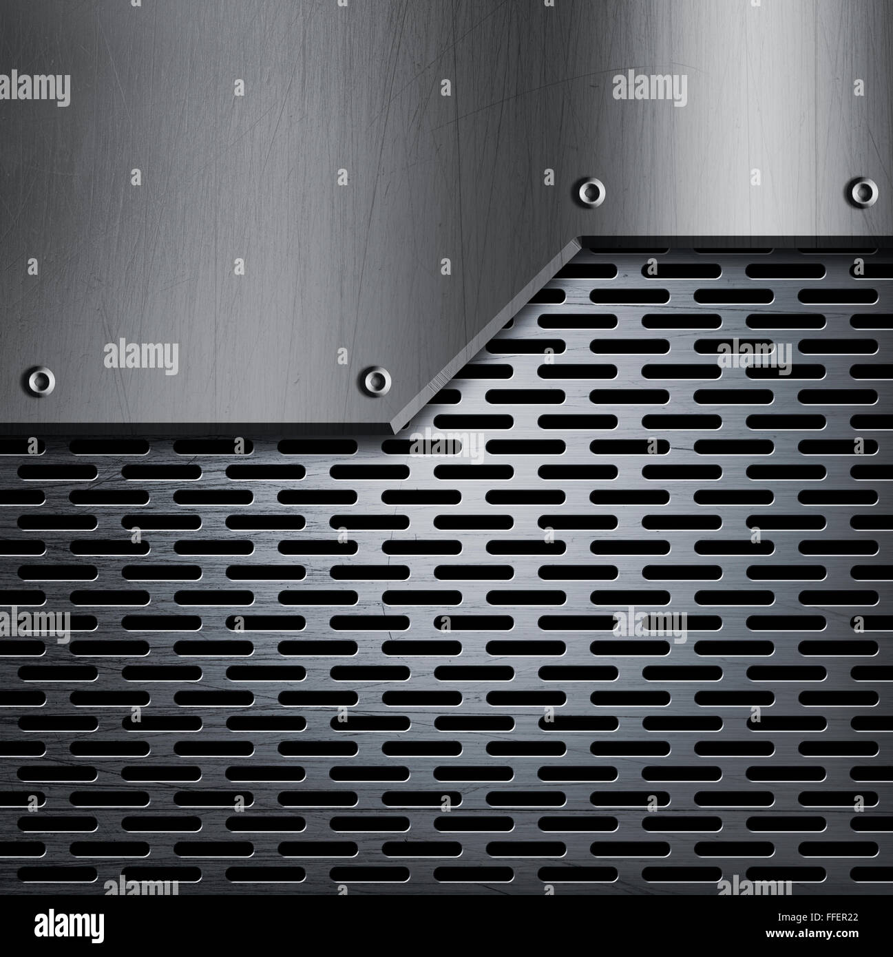 Metal template background with rivets Stock Photo - Alamy