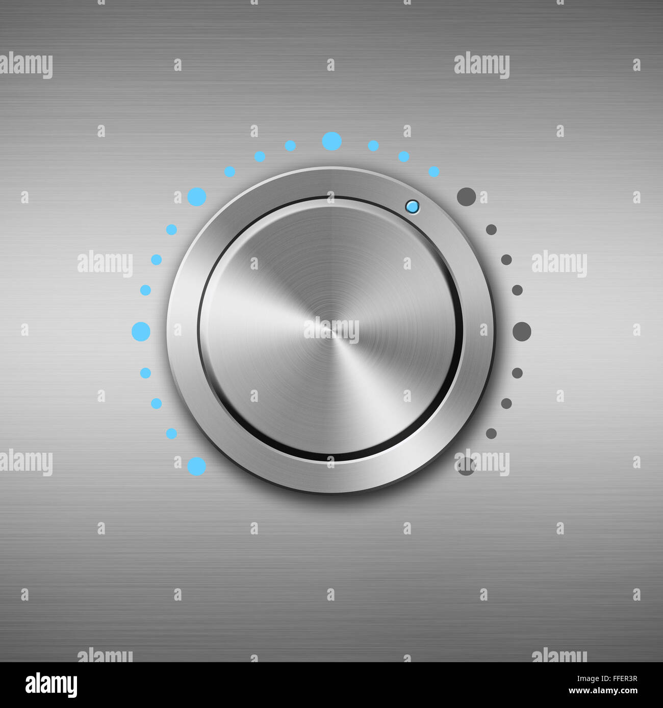 Metal volume button with blue scale Stock Photo - Alamy
