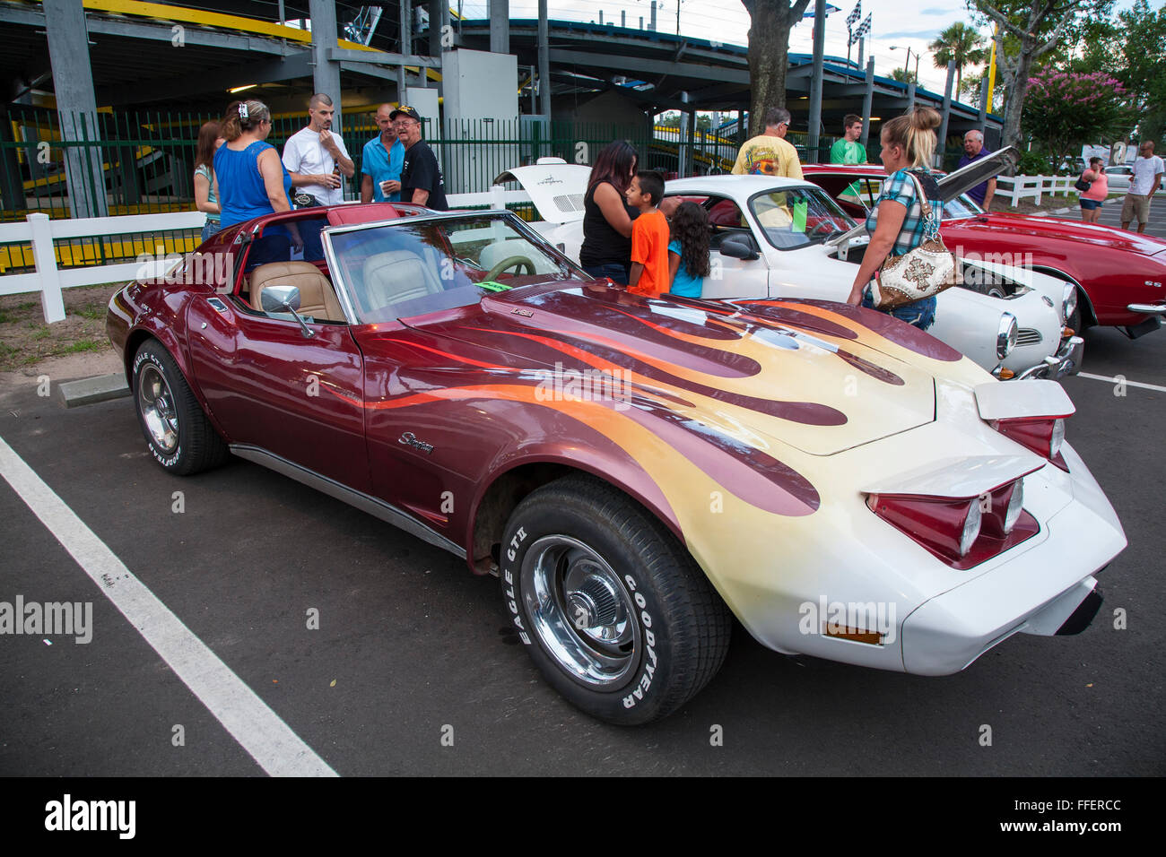 1969 Corvette Stingray at Kissimmee Old Town weekly car cruise, Kissimmee Florida USA Stock Photo