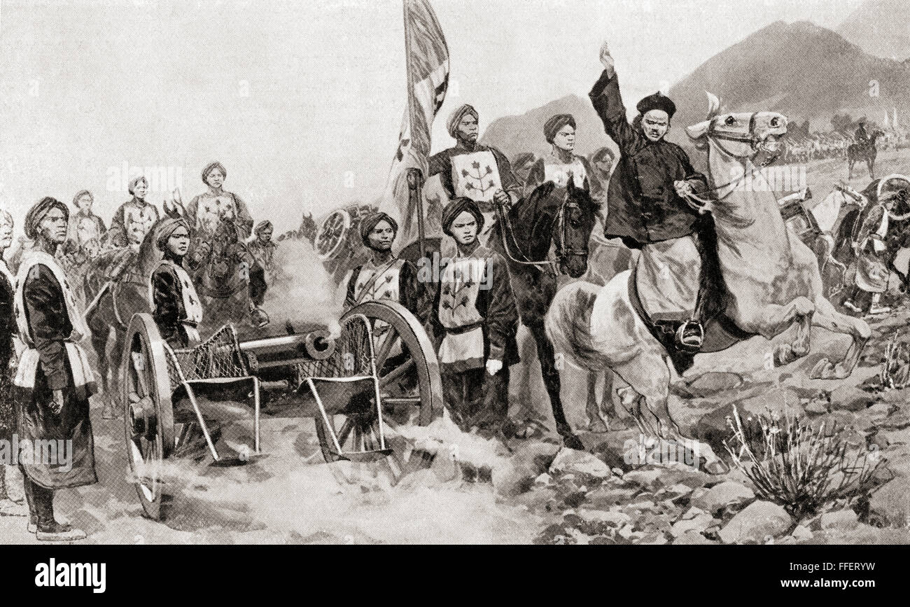 The First Sino-Japanese War, 1894 fought between the Qing Empire of China and the Empire of Japan. Stock Photo