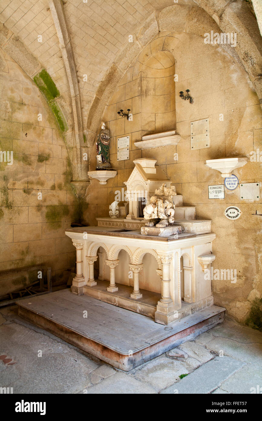 Altar of church in village of Oradour sur Glane, Haute Vienne, France Stock Photo