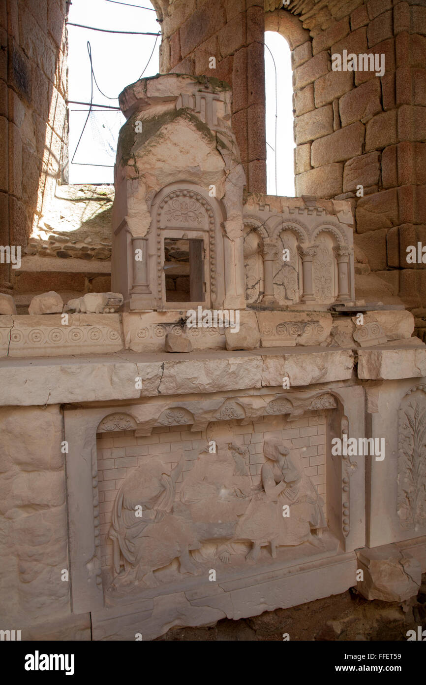 Altar of church in village of Oradour sur Glane, Haute Vienne, France Stock Photo