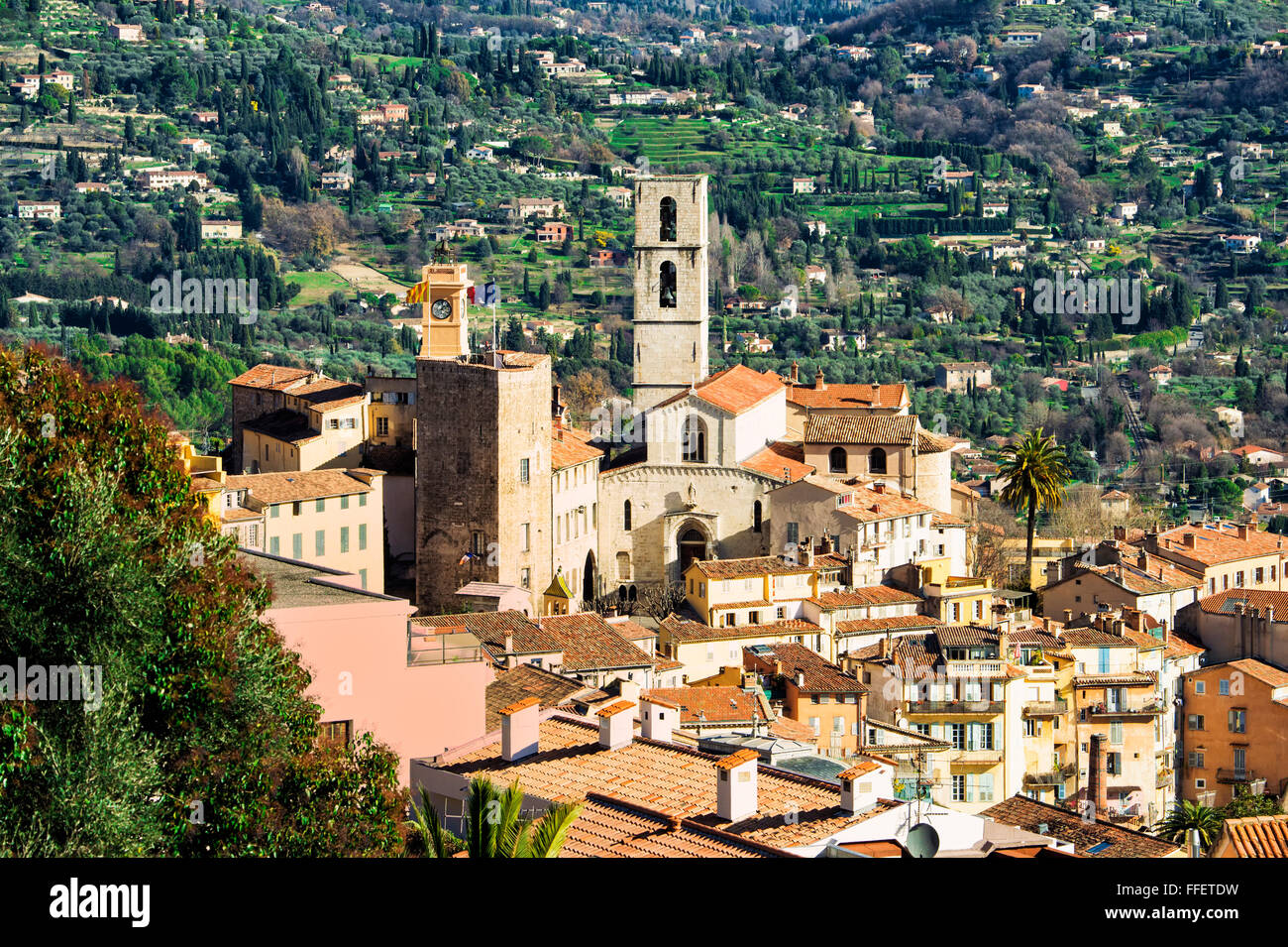 old town of Grasse and Cathedral Notre-Dame du Puy, Grasse, Alpes-Maritimes Department, Cote d'Azur, France Stock Photo