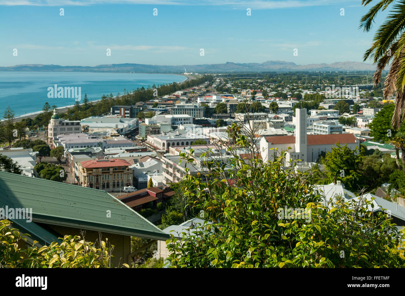 City View from Clyde Street, Napier, Hawke's Bay, New Zealand Stock Photo