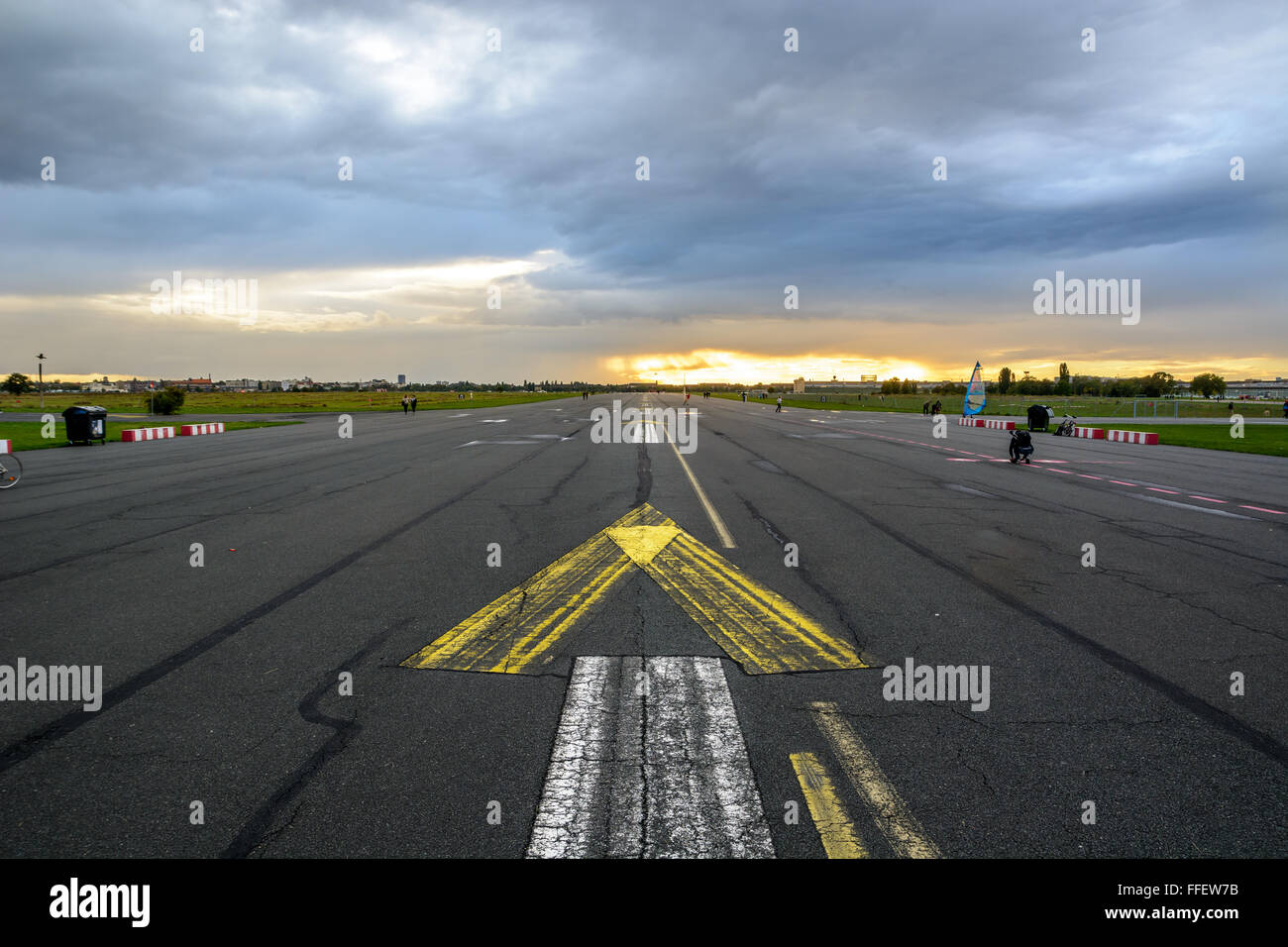 Berlin, Tempelhof old airport landing strip Stock Photo