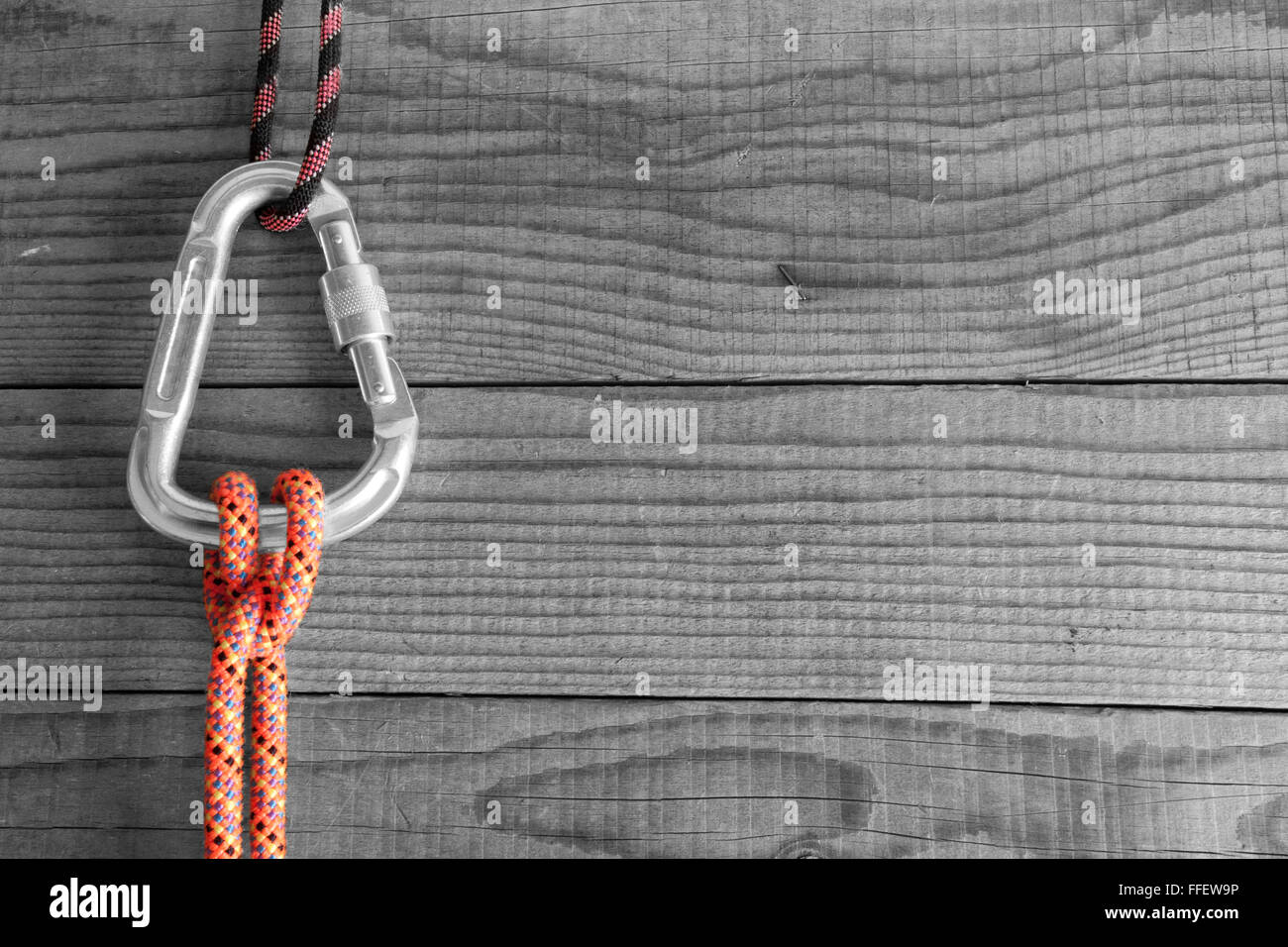 Mountain gear for climbing Clove Hitch knot Stock Photo Alamy