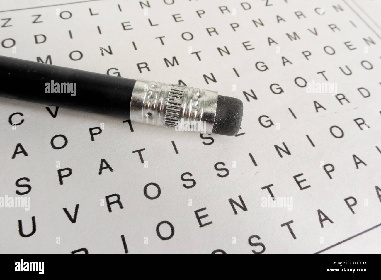Focus on crossword Stock Photo