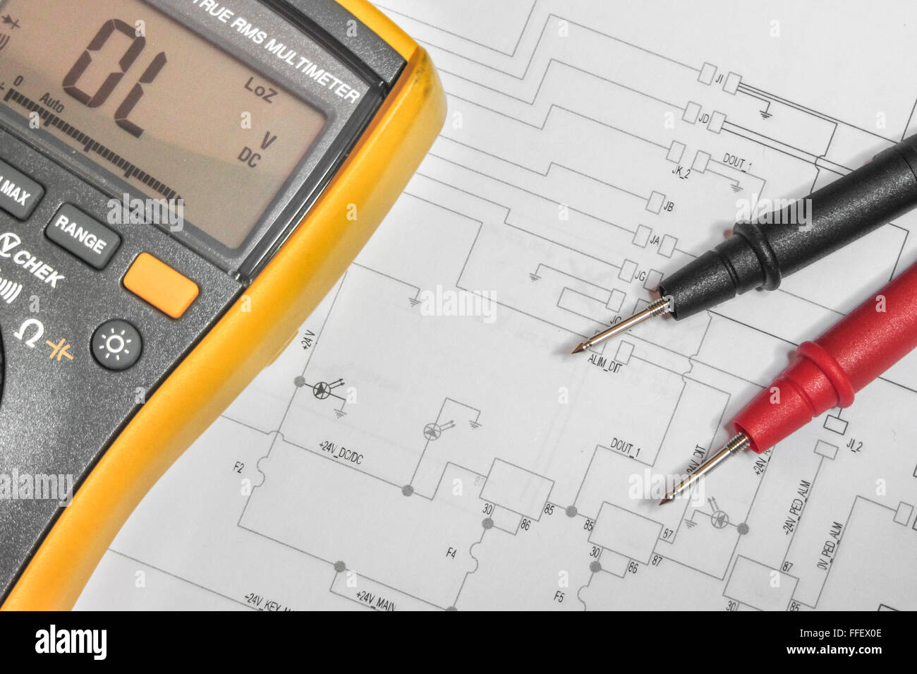 testing electronics devices with multimeter Stock Photo Alamy