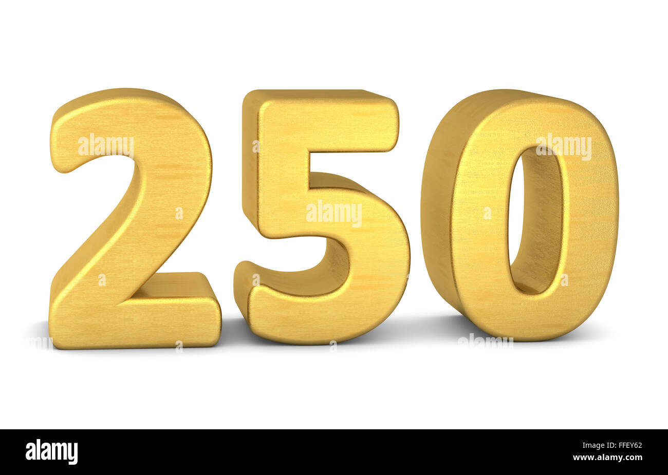 3d Number 250 Gold Stock Photo Alamy