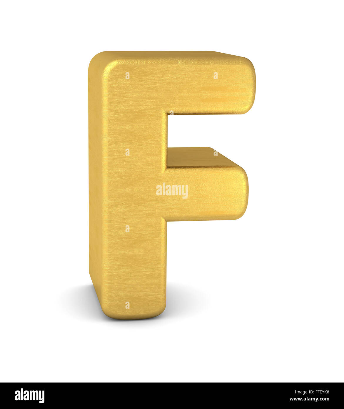 3d letter F gold Stock Photo