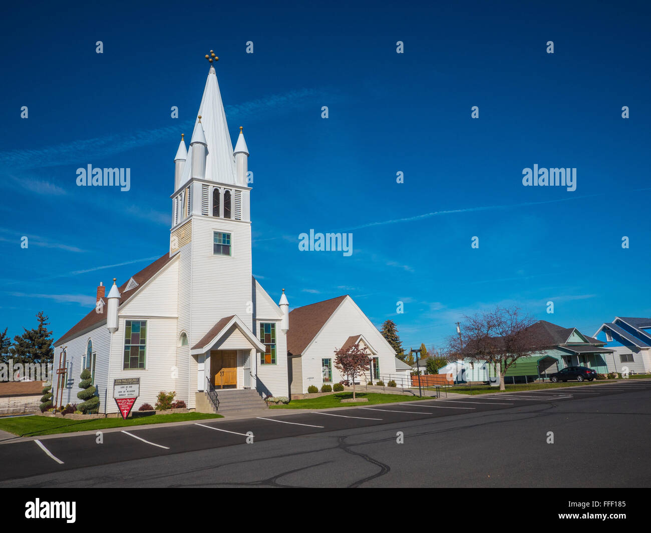 Church in Ritzville, Washington Stock Photo