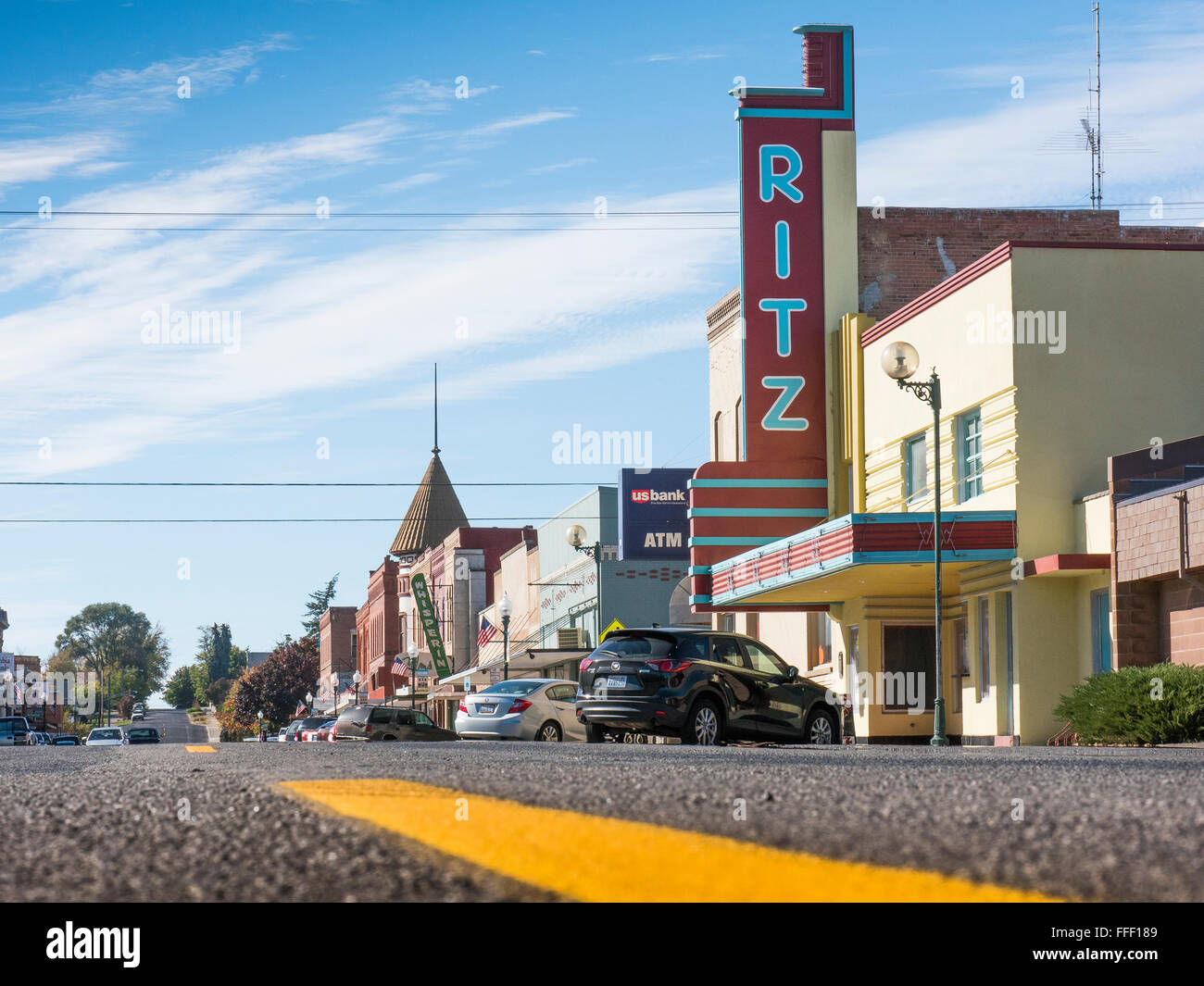 The Ritz Theater marque in Ritzville, Washington Stock Photo Alamy