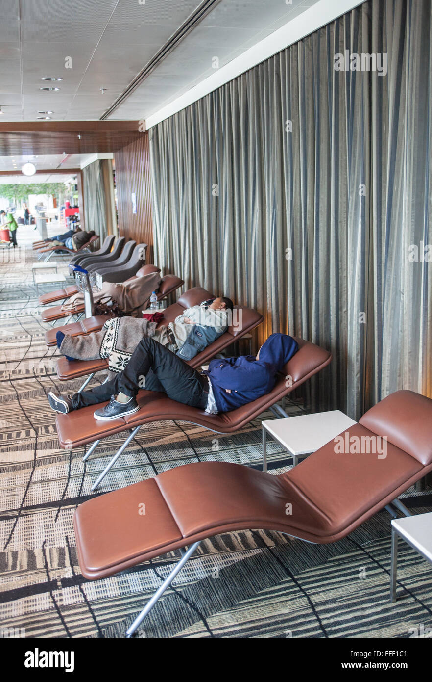 Interior people passengers resting singapore changi airport hires