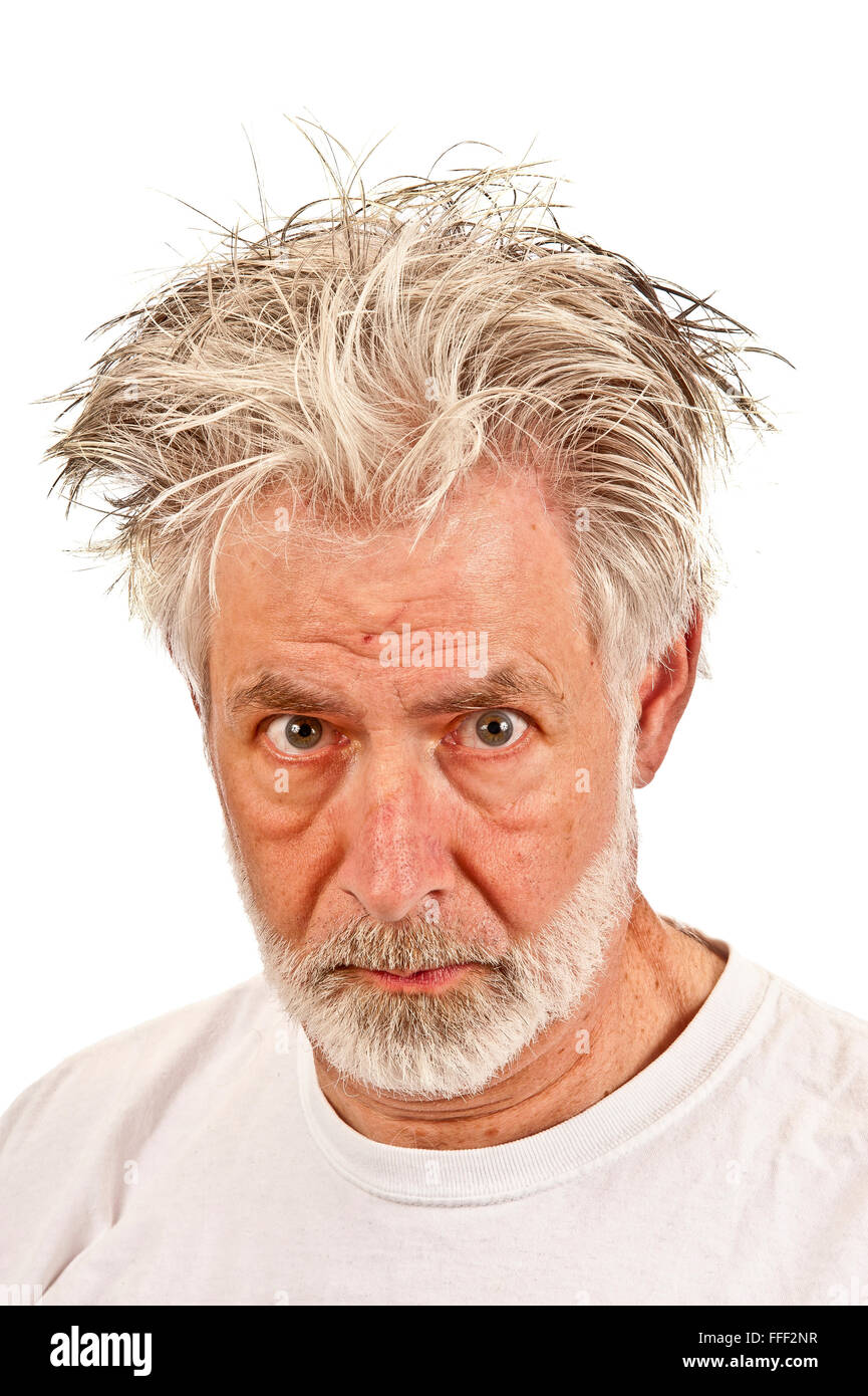 Older Man Showing Anger or Suspicion Stock Photo