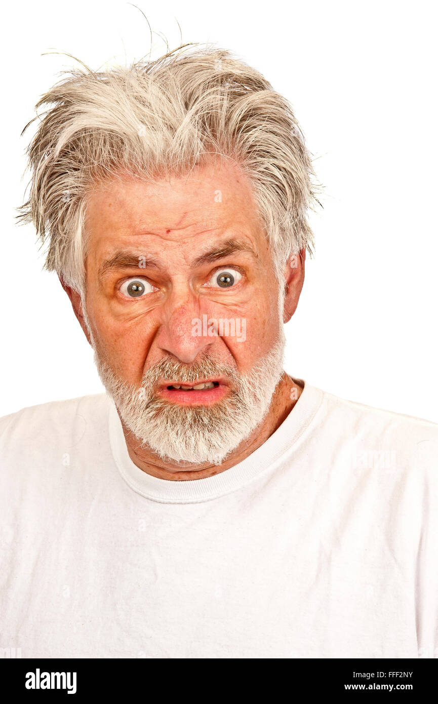 Older Man With Expression of Disgust or Anger Stock Photo