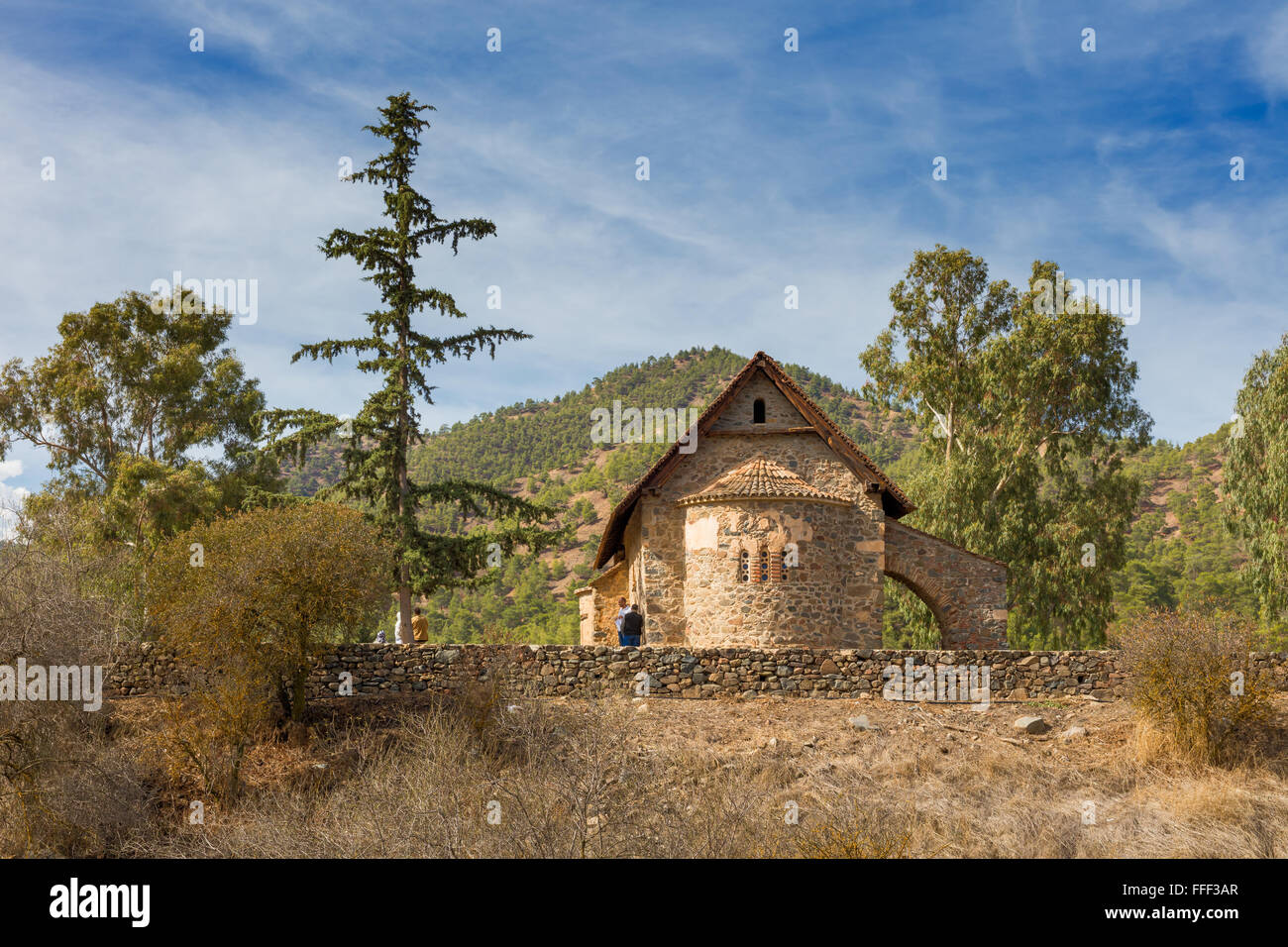 Church of Saints Joachim and Anne, Kaliana, Troodos mountains, Cyprus Stock Photo