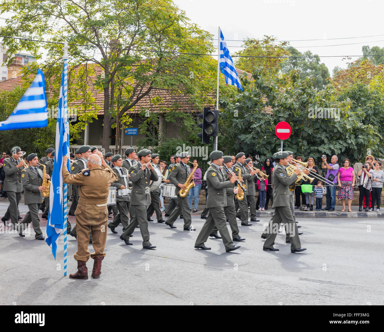 Ohi Day parade, Nicosia, Cyprus Stock Photo