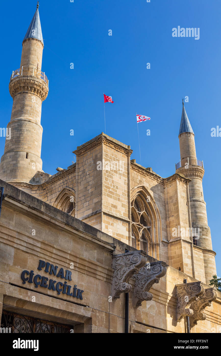 Selimiye Mosque, formerly Saint Sophia cathedral, North Nicosia, Northern Cyprus Stock Photo