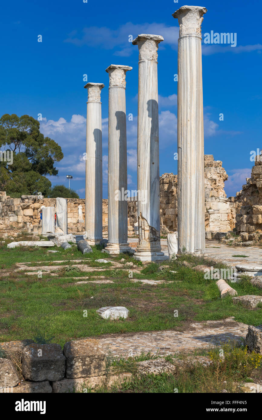 Ruins of ancient Greek city of Salamis, Northern Cyprus Stock Photo