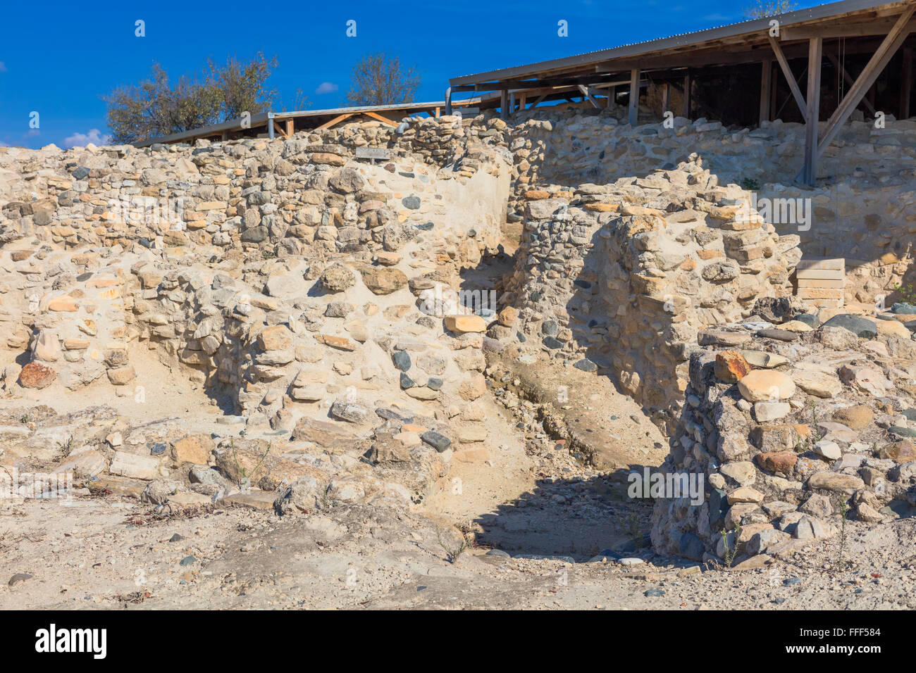 Khirokitia archaeological site, Cyprus Stock Photo