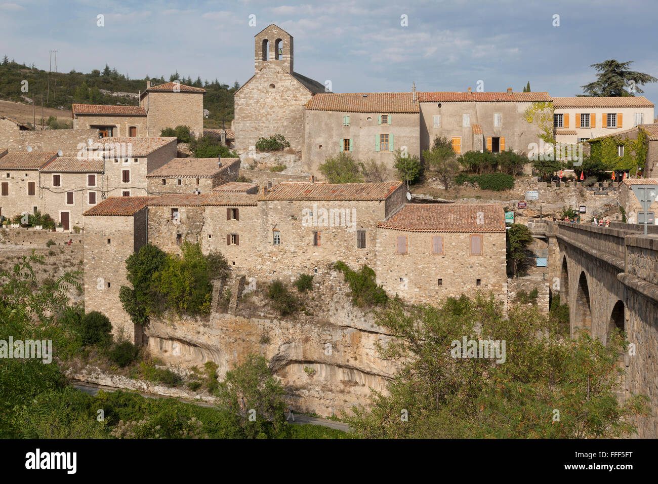 The village of Minerve in the Languedoc, France. The surrounding