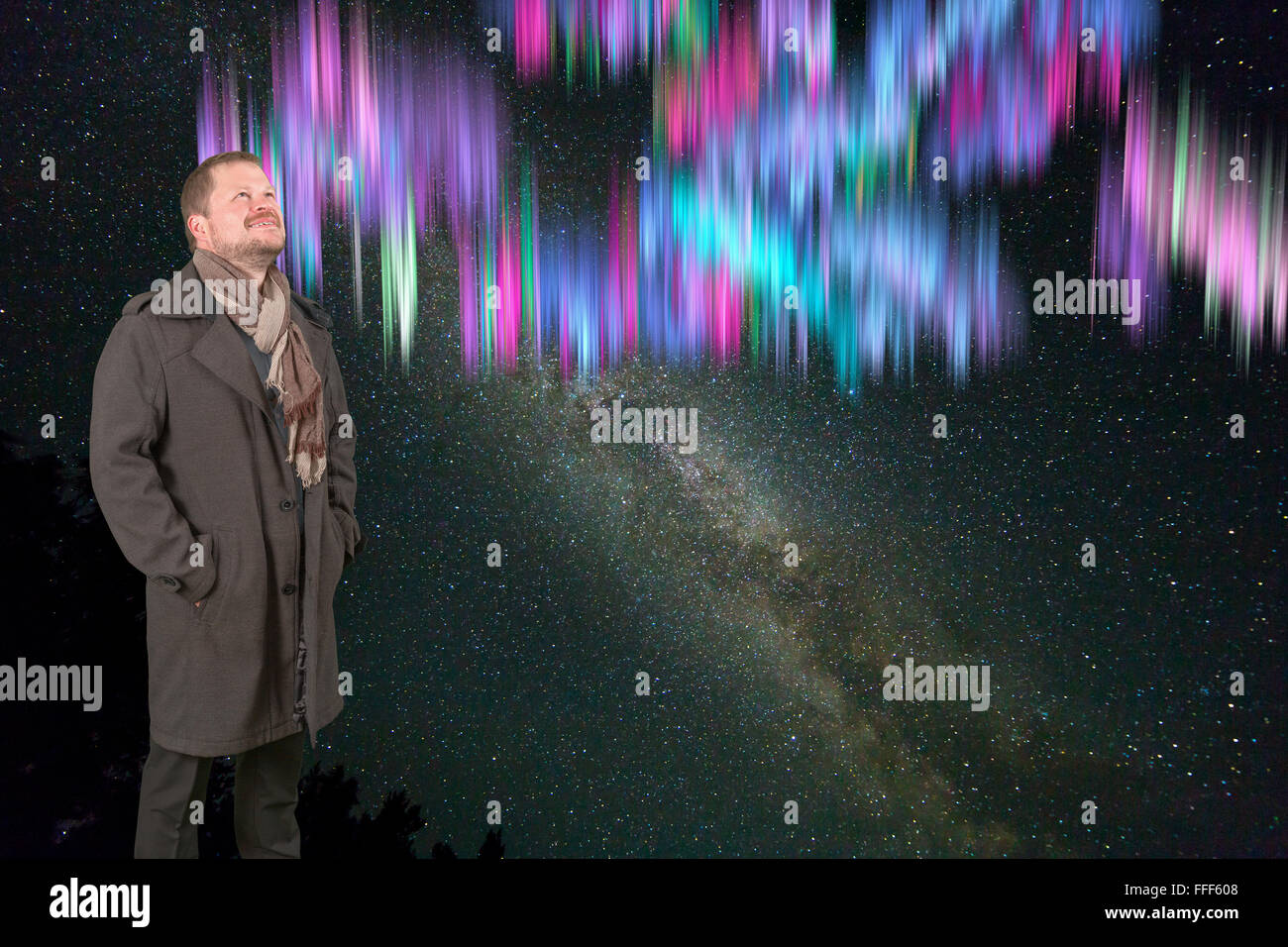Night starry sky scene with milky way Stock Photo - Alamy