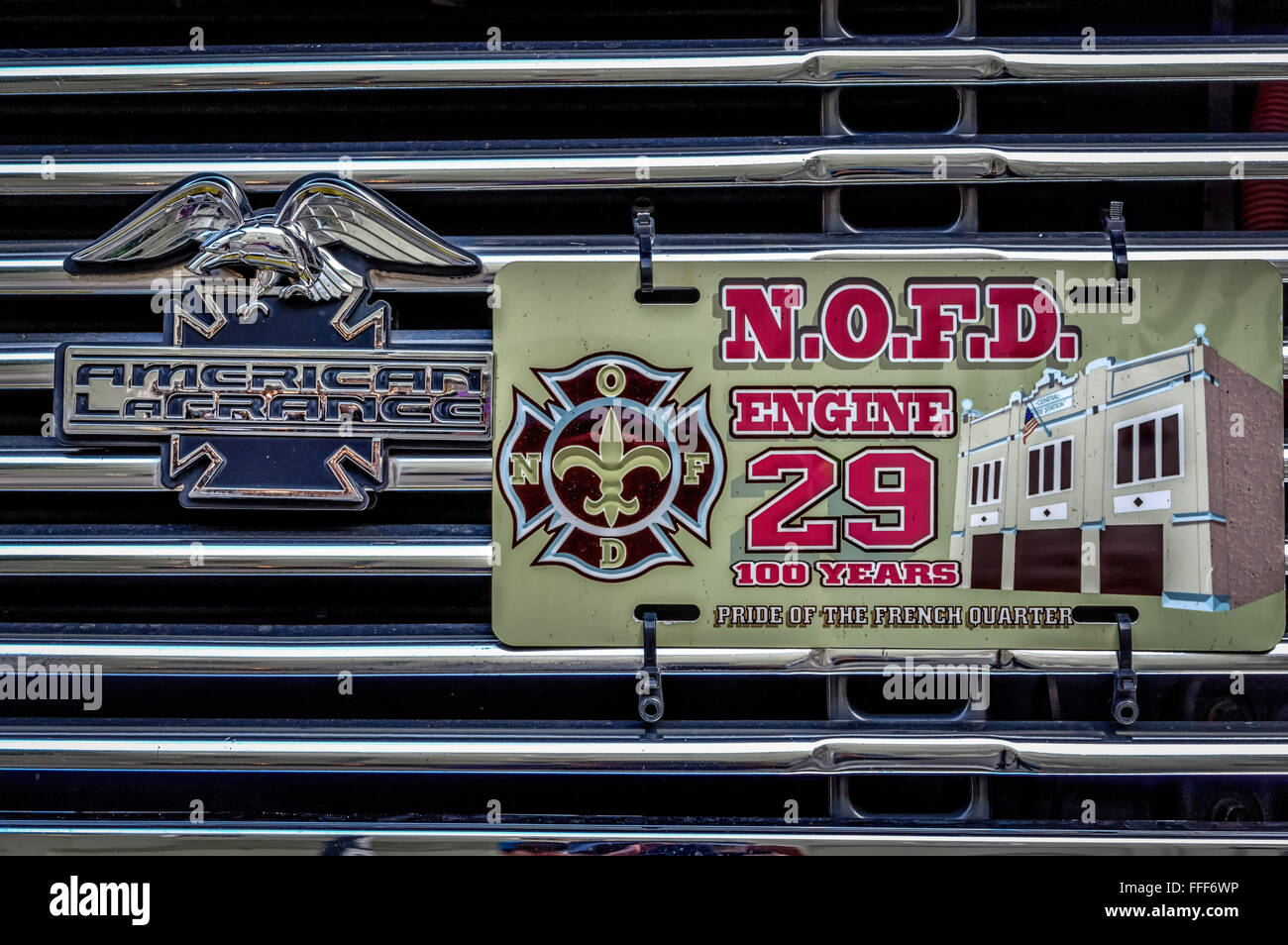 NOFD Engine 29 located in the French Quarter Central Fire Station New Orleans LA Stock Photo
