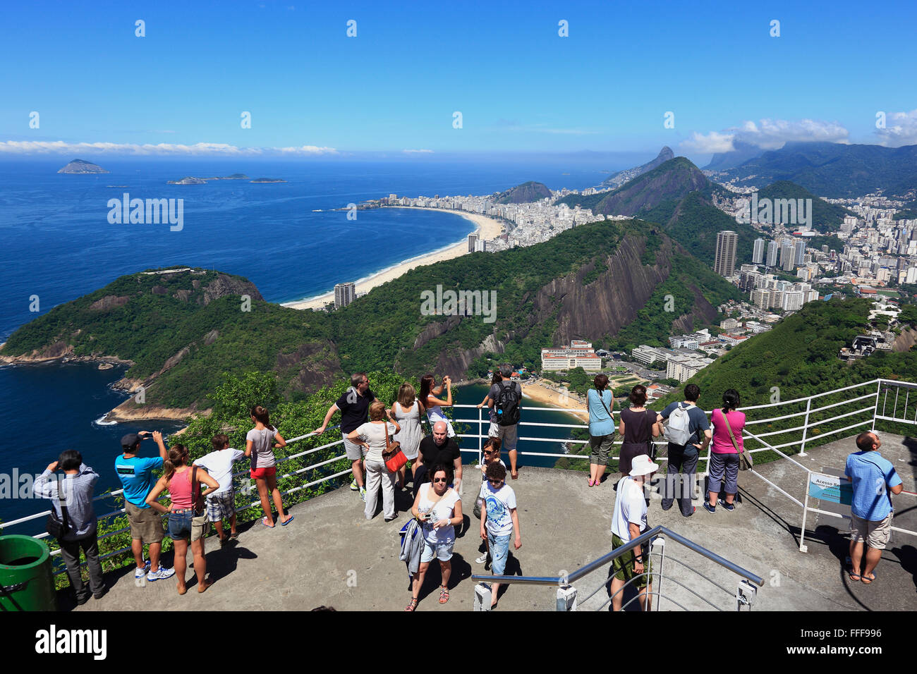 View from Sugarloaf Mountain, Pao de Acucar, to the city of Rio de Janeiro, Brazil Stock Photo