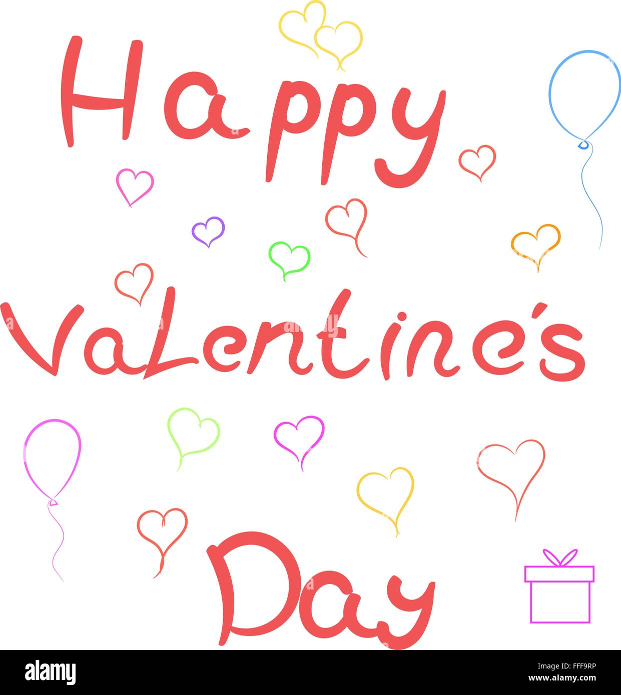 Card Happy Valentine's Day . Vector illustration Stock Vector Image ...