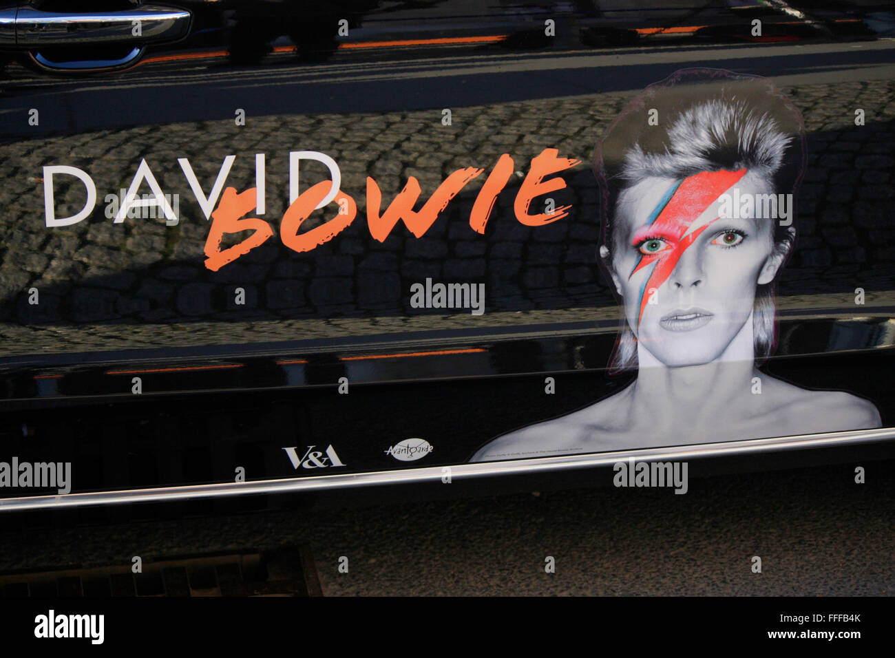 Werbung fuer David Bowie-Ausstellung im Martin-Gropius-Bau, Berlin. Stock Photo