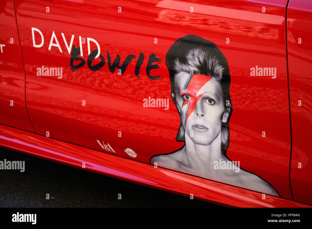 Werbung fuer David Bowie-Ausstellung im Martin-Gropius-Bau, Berlin. Stock Photo