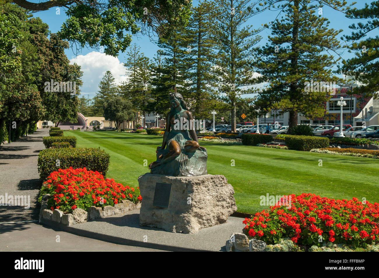 Pania of the Reef Statue, Marine Parade Gardens, Napier, Hawke's Bay, New Zealand Stock Photo