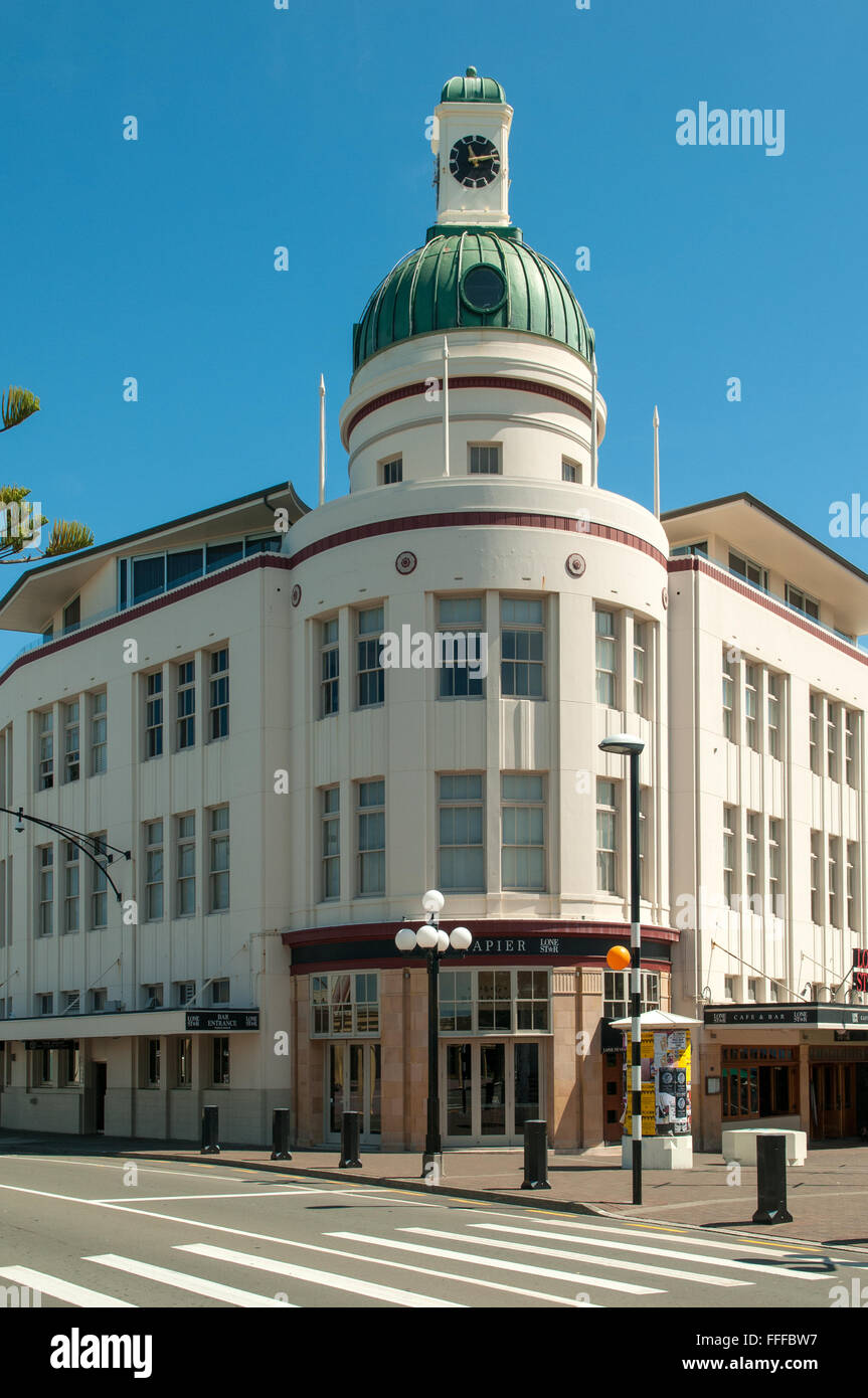 T & G Dome Clock Tower Building, Napier, Hawke's Bay, New Zealand Stock