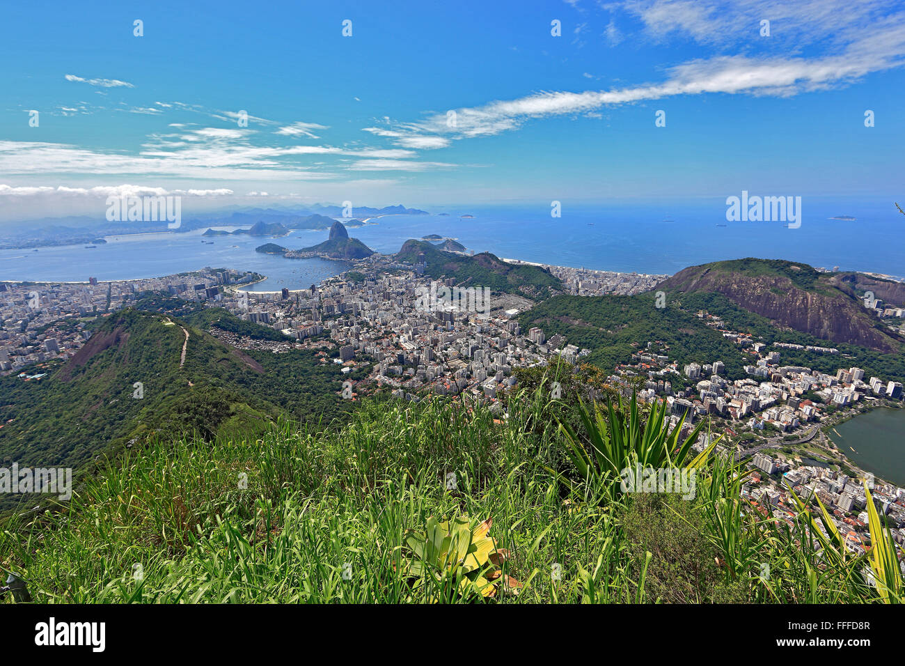 View from Corcovado in Rio de Janeiro, Brazil Stock Photo