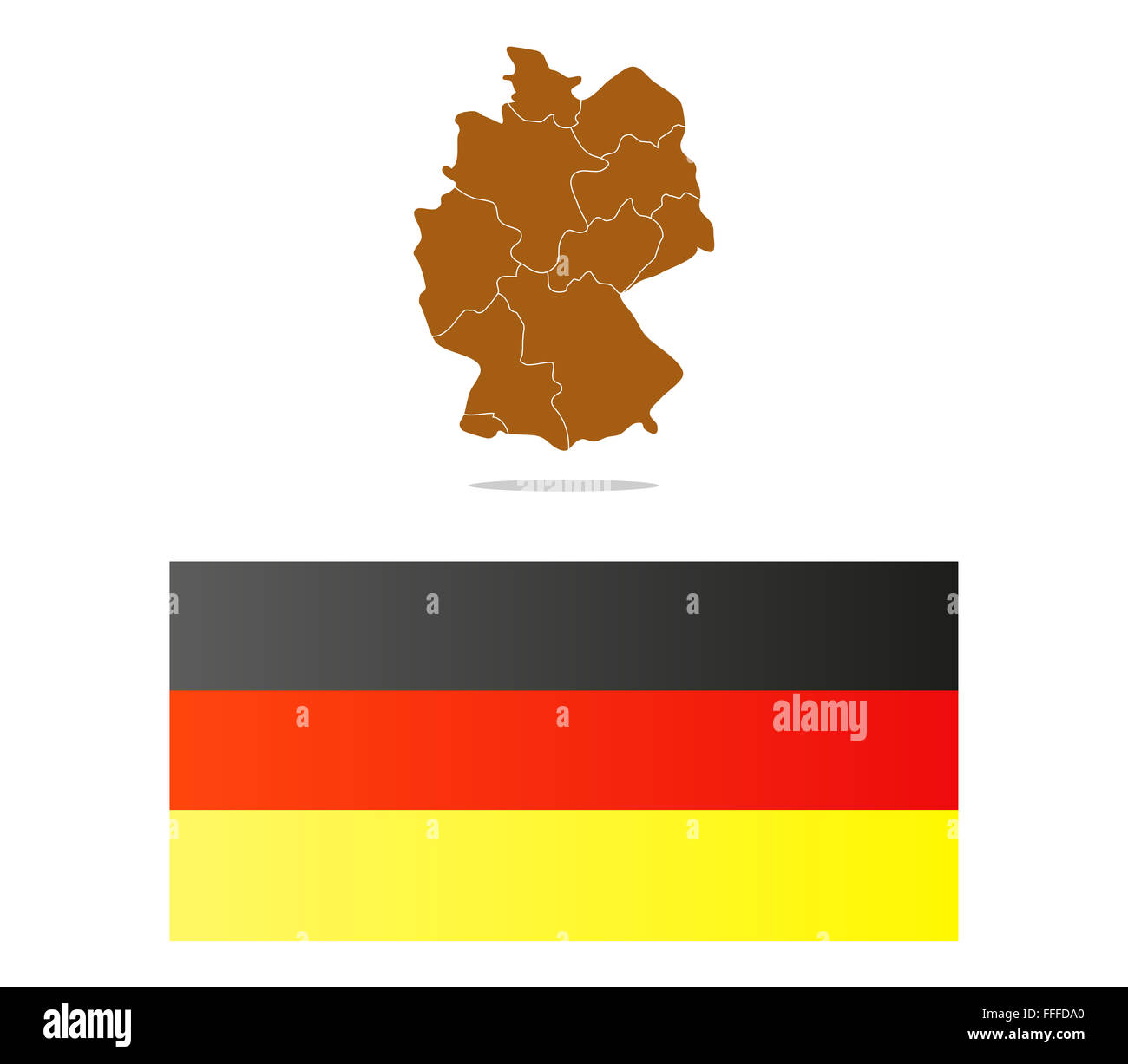 Germany map with regions Stock Photo