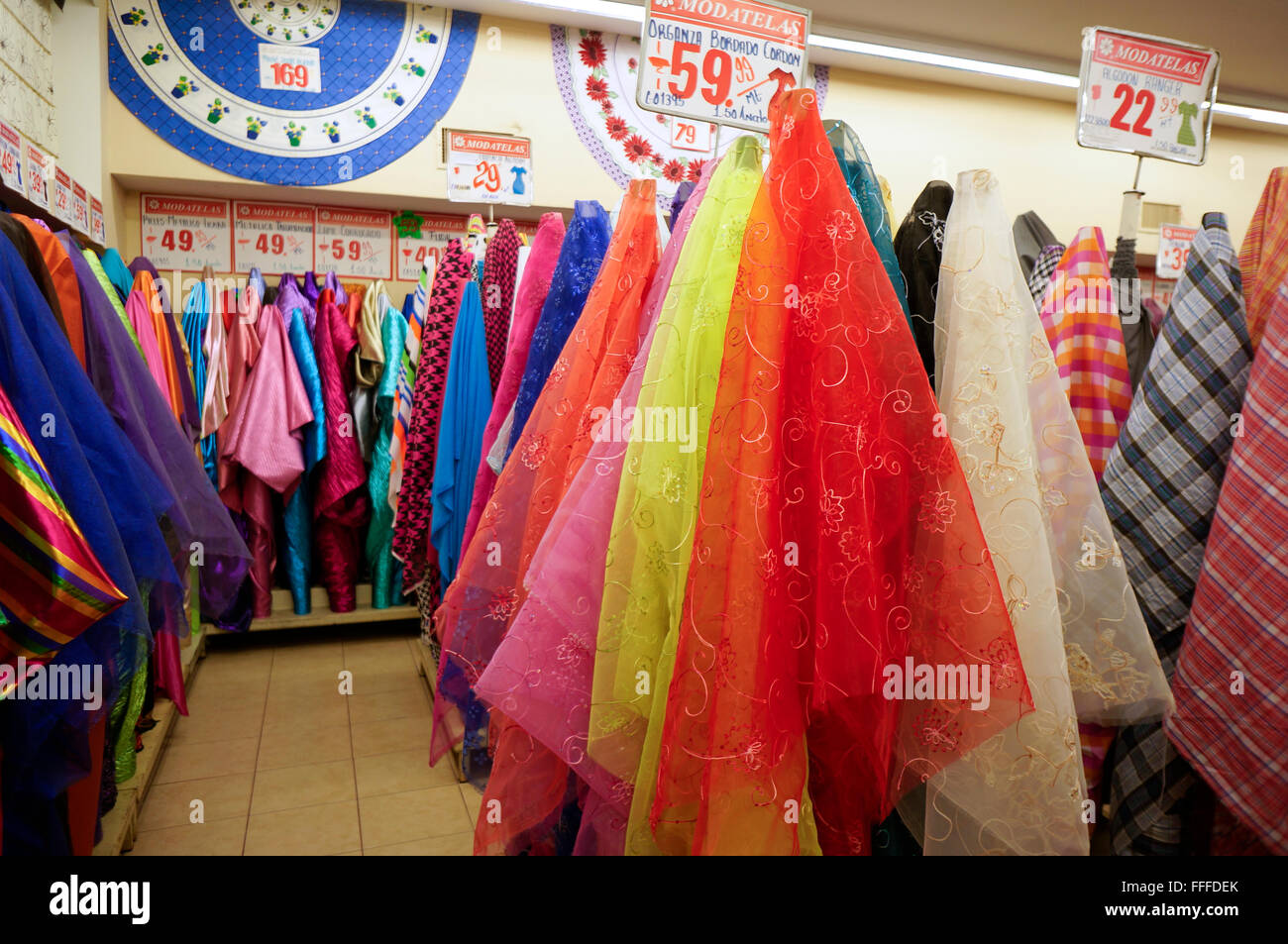 Modatelas fabric store in Acapulco, Mexico Stock Photo