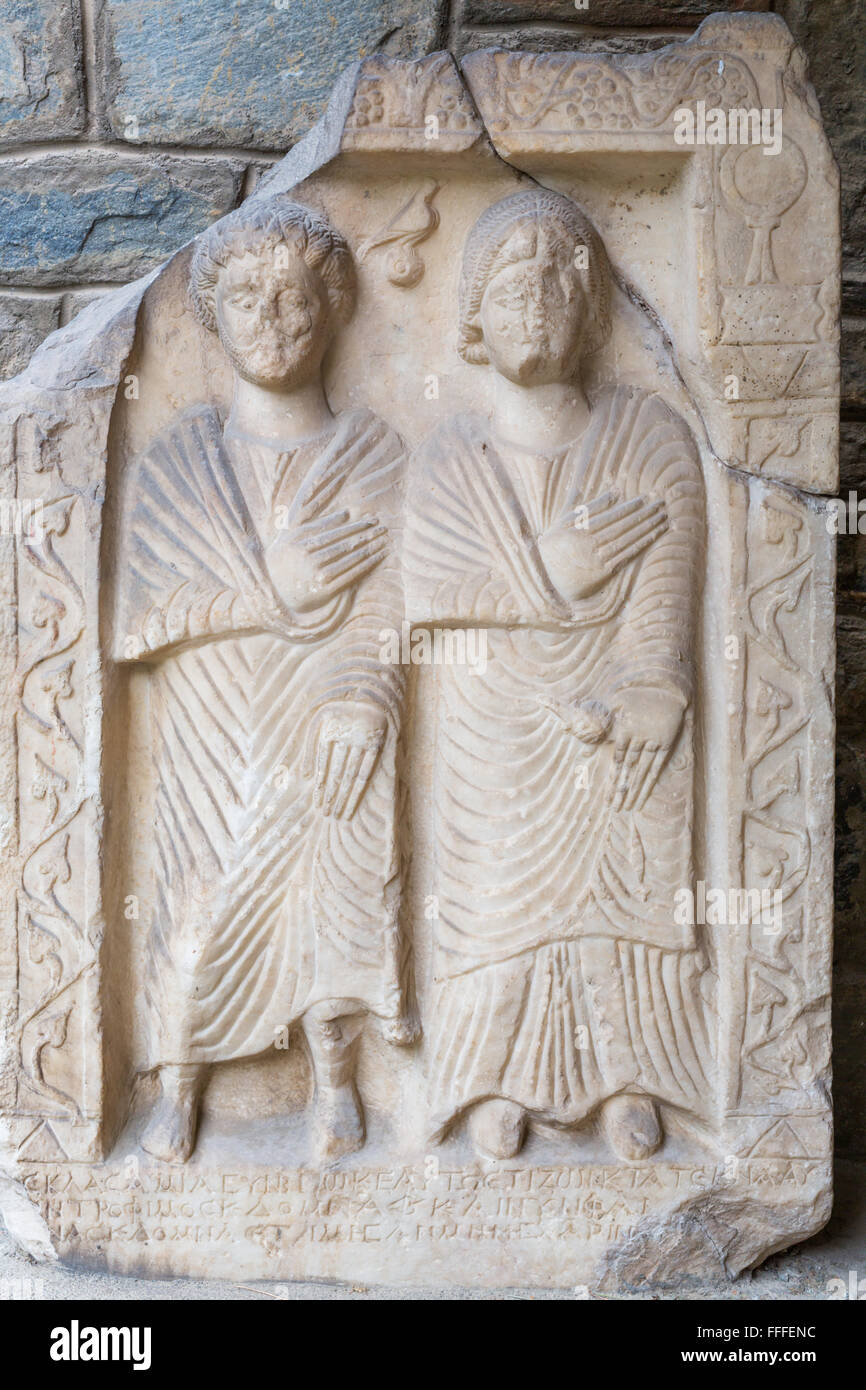 Hellenistic sarcophagus, Archaeological Museum, Bursa, Bursa Province, Turkey Stock Photo
