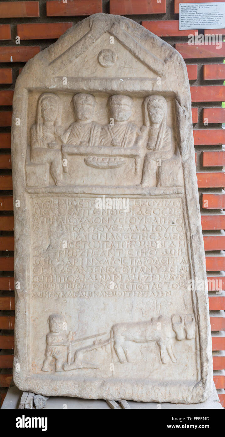 Hellenistic sarcophagus, Archaeological Museum, Bursa, Bursa Province, Turkey Stock Photo