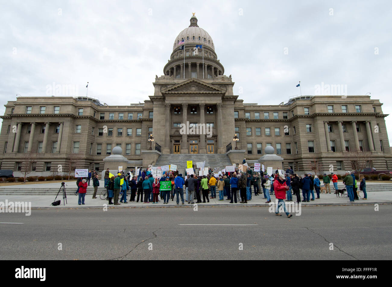 Pro-public lands rally in Boise ID, January 2016 Stock Photo