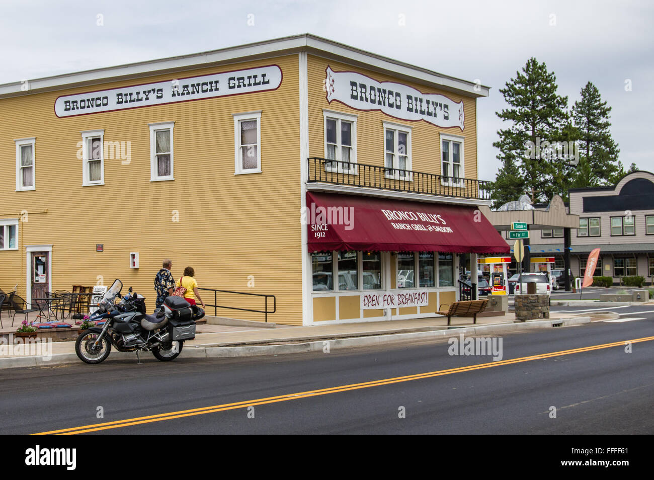 Bronco Billy's Ranch Grill in downtown Sisters Oregon Stock Photo Alamy