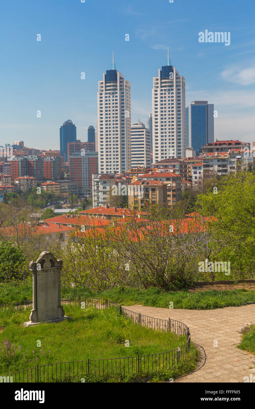 Cityscape with modern buildings, Besiktas, Istanbul, Turkey Stock Photo