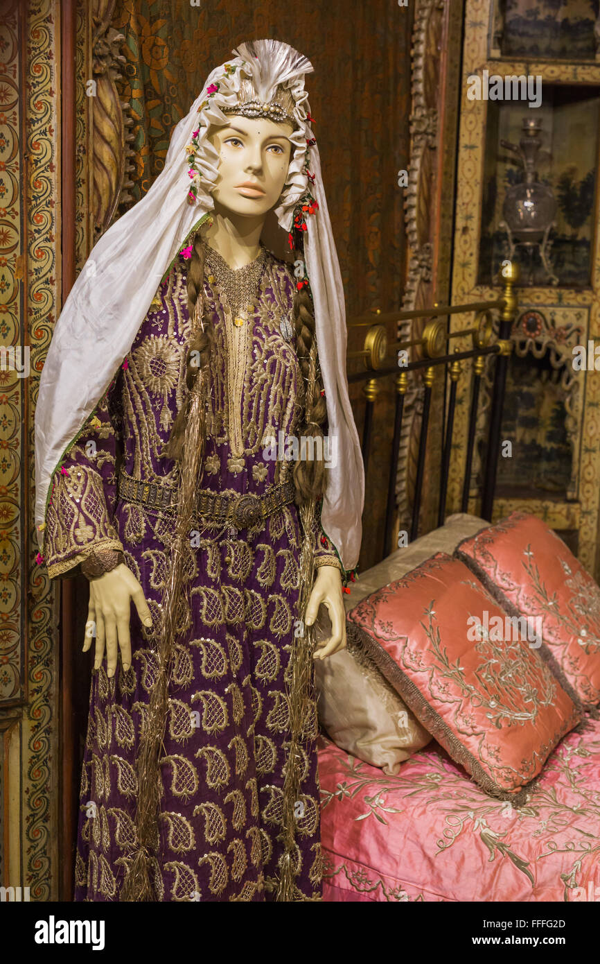 Woman in traditional Turkish dress, museum exposition, Edirne, Edirne Province, Turkey Stock Photo