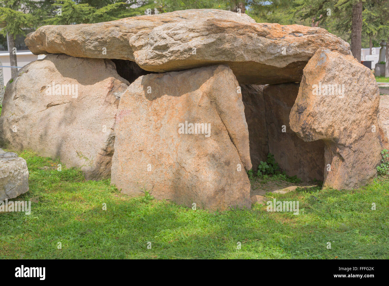Bronze age dolmen, museum exposition, Edirne, Edirne Province, Turkey Stock Photo