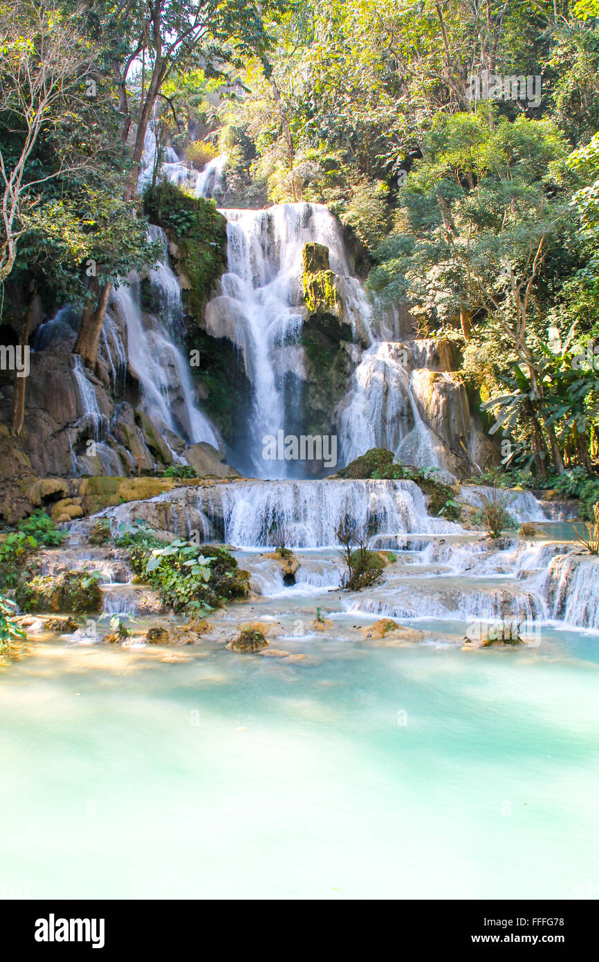 Kuang Si Waterfall, Luang Prabang Laos Stock Photo